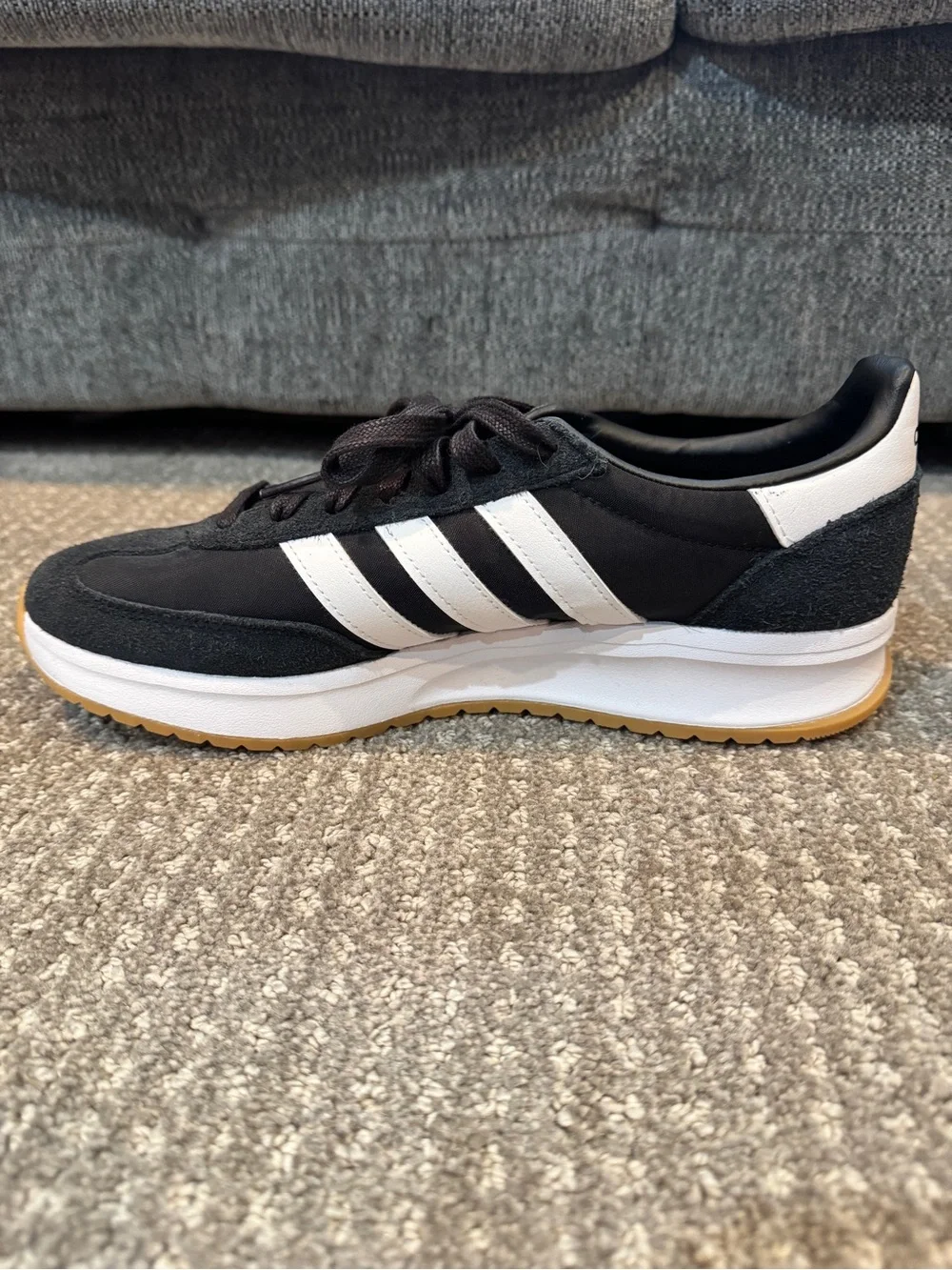 adidas cloudfoam Mens Run 70S 2.0 Sneakers Shoes Casual - Black/White